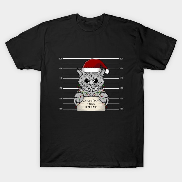 funny Cute Christmas Cat T-Shirt T-Shirt by Kuchisabishii